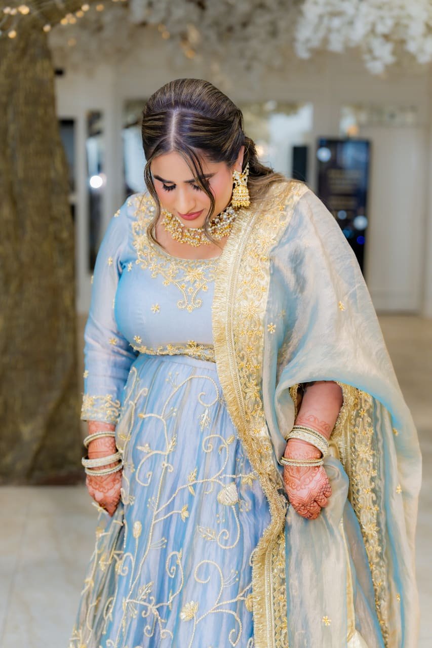 Ring ceremony, white floral venue, photo 8 of 17